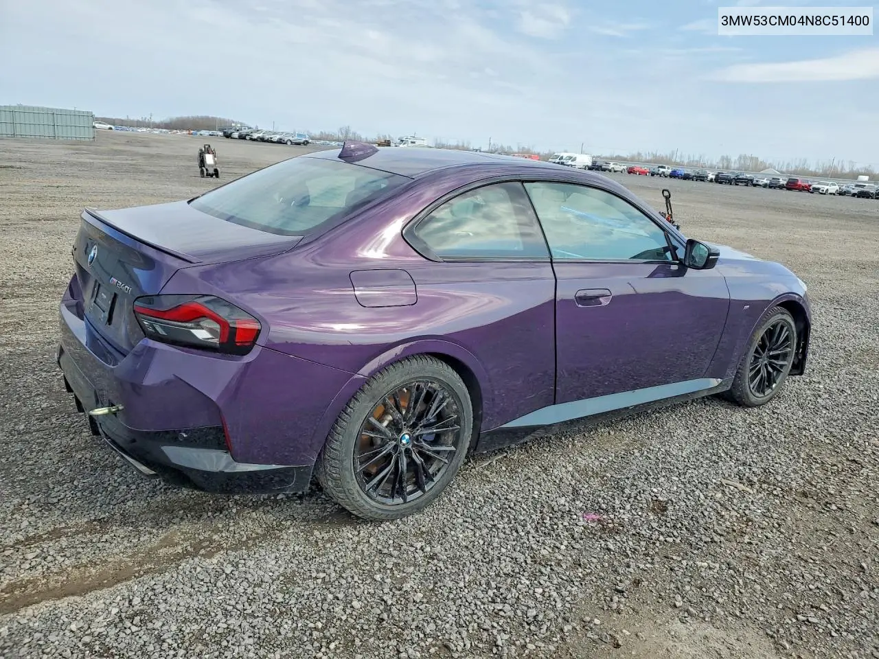 2022 BMW M240Xi VIN: 3MW53CM04N8C51400 Lot: 50894366
