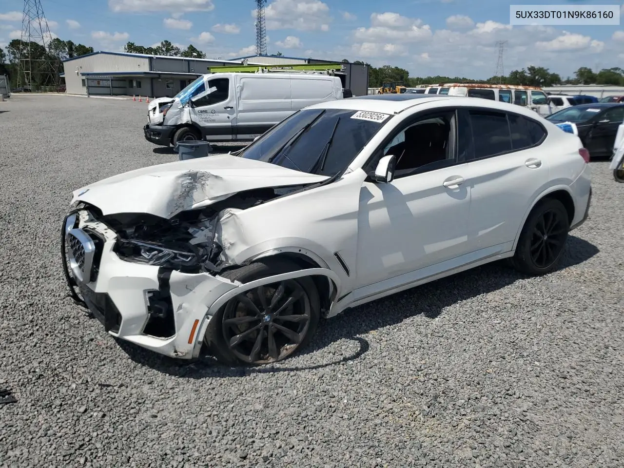 2022 BMW X4 xDrive30I VIN: 5UX33DT01N9K86160 Lot: 53029256