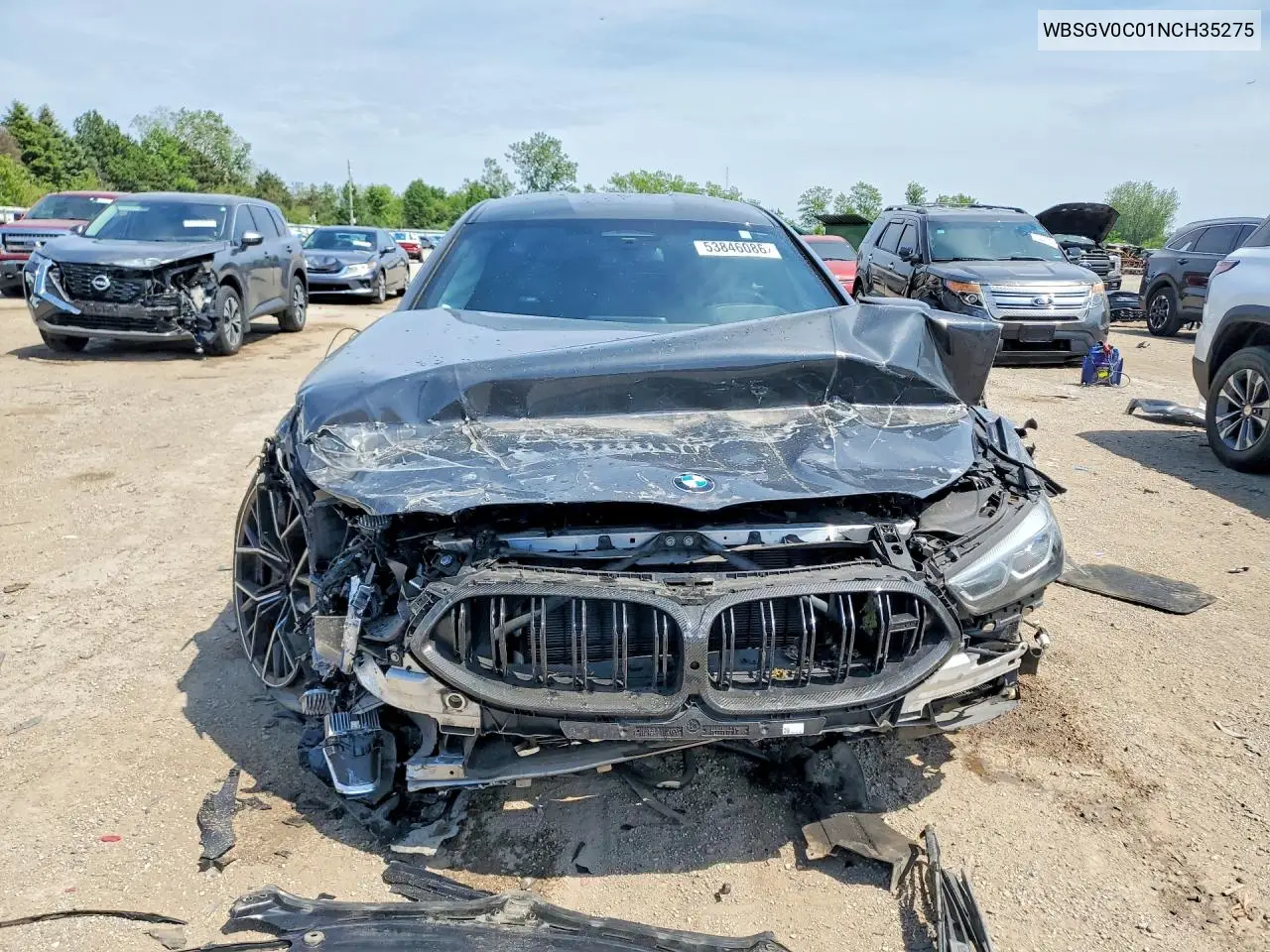 2022 BMW M8 VIN: WBSGV0C01NCH35275 Lot: 53846086