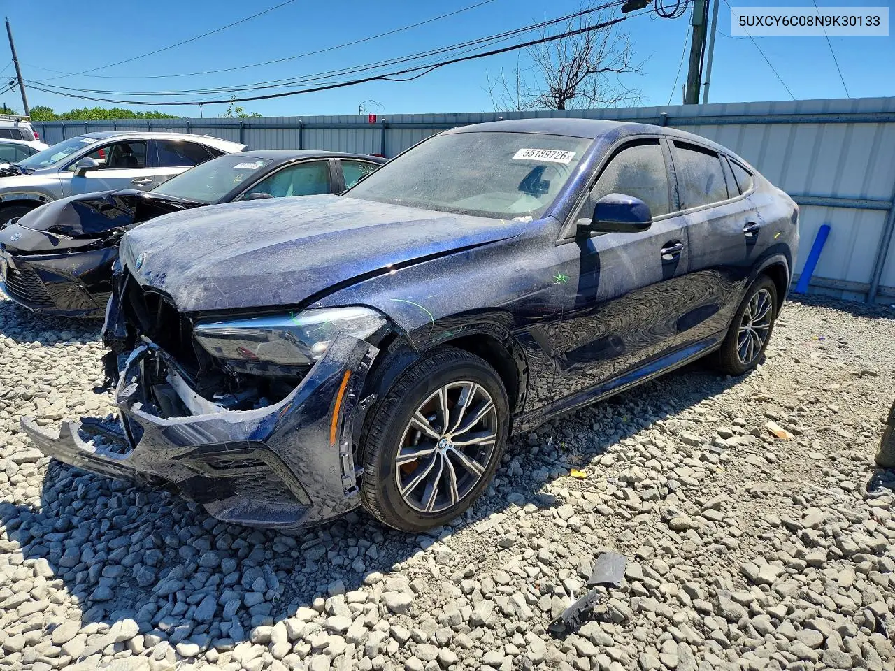 2022 BMW X6 xDrive40I VIN: 5UXCY6C08N9K30133 Lot: 55189726