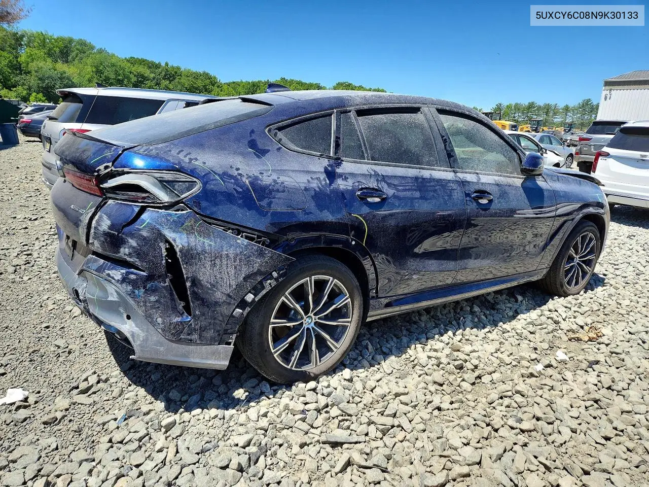 2022 BMW X6 xDrive40I VIN: 5UXCY6C08N9K30133 Lot: 55189726