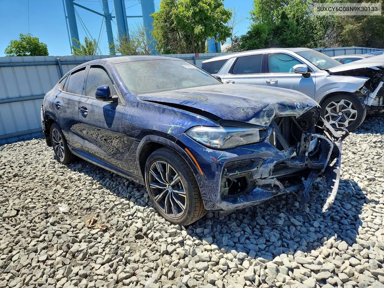 2022 BMW X6 xDrive40I VIN: 5UXCY6C08N9K30133 Lot: 55189726
