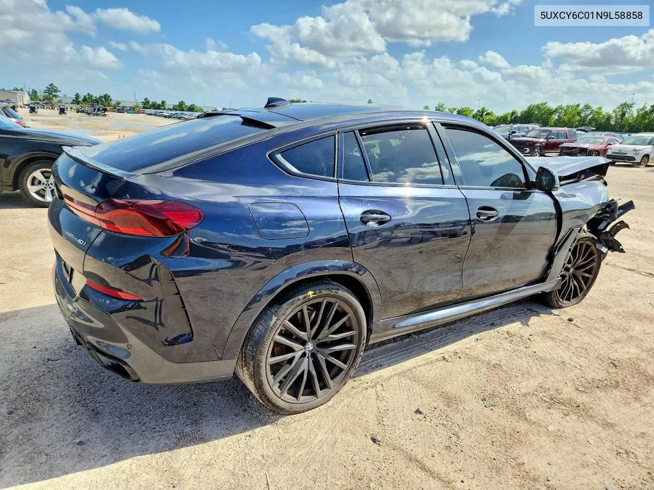2022 BMW X6 xDrive40I VIN: 5UXCY6C01N9L58858 Lot: 58403036