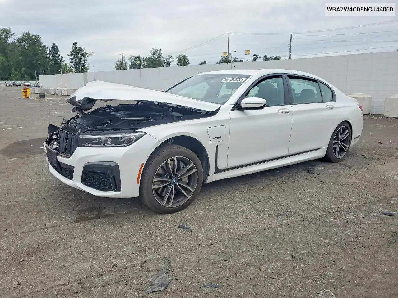 2022 BMW 745Xe VIN: WBA7W4C08NCJ44060 Lot: 58454826