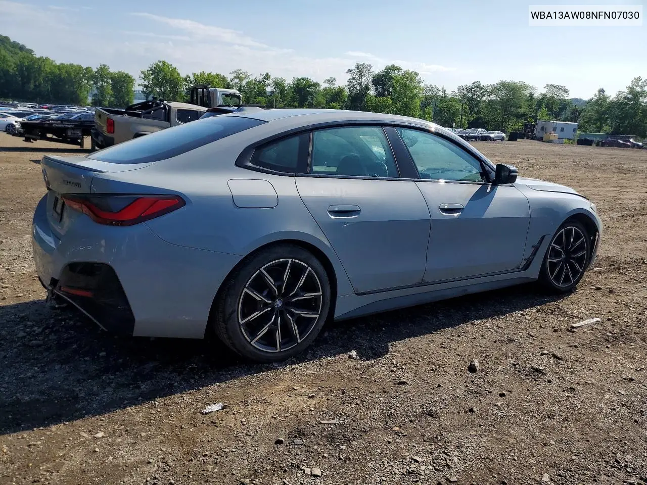2022 BMW M440Xi Gran Coupe VIN: WBA13AW08NFN07030 Lot: 59950896