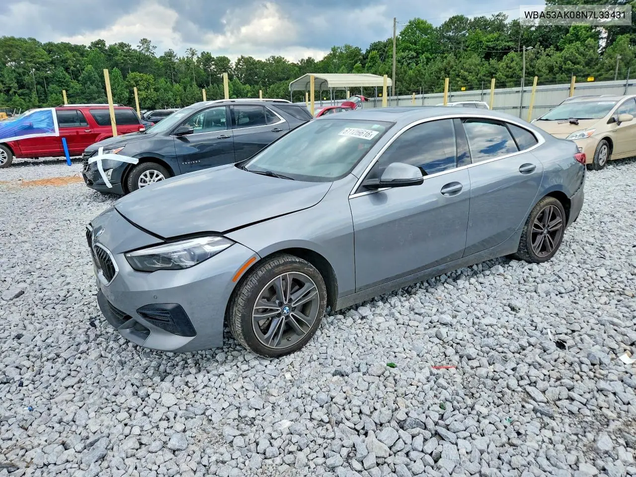 2022 BMW 228I VIN: WBA53AK08N7L33431 Lot: 61126616