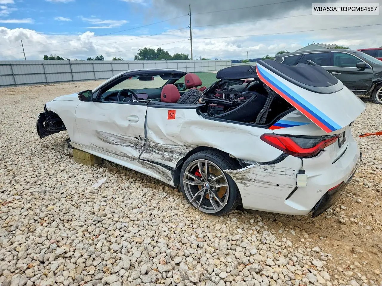 2023 BMW M440I VIN: WBA53AT03PCM84587 Lot: 57514456