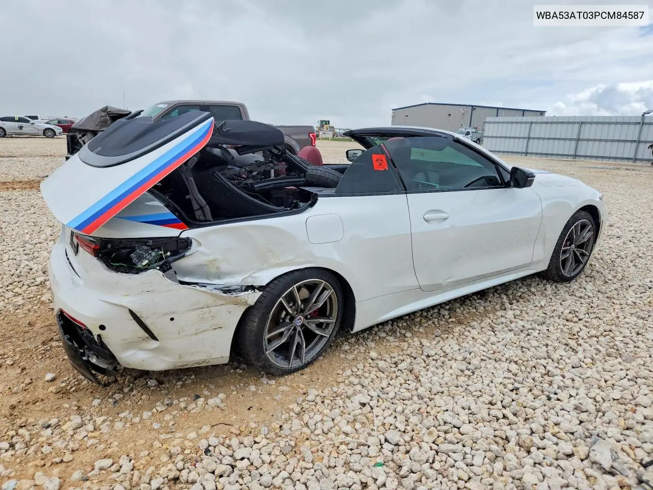 2023 BMW M440I VIN: WBA53AT03PCM84587 Lot: 57514456