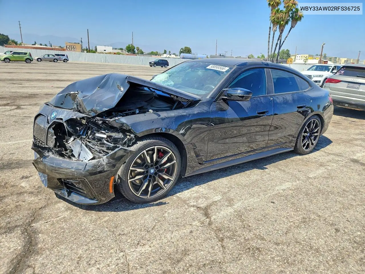 2024 BMW I4 M50 VIN: WBY33AW02RFS36725 Lot: 58899566