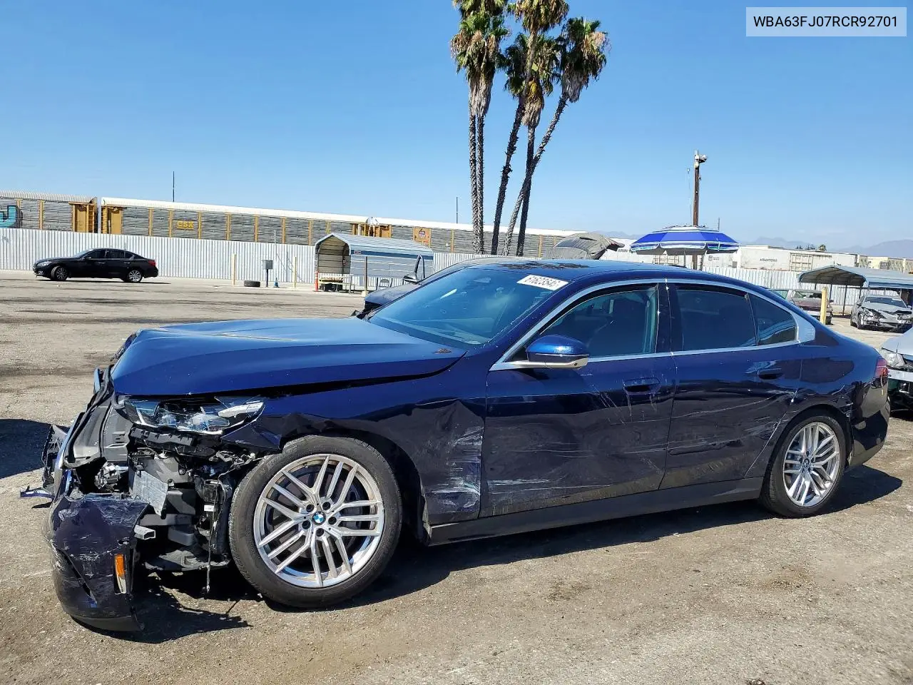 2024 BMW 540 Xi VIN: WBA63FJ07RCR92701 Lot: 61623546