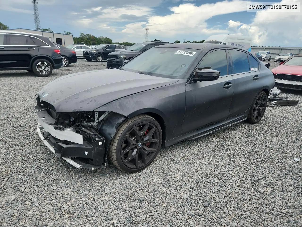 2025 BMW M340I VIN: 3MW59FT01S8F78155 Lot: 57717396