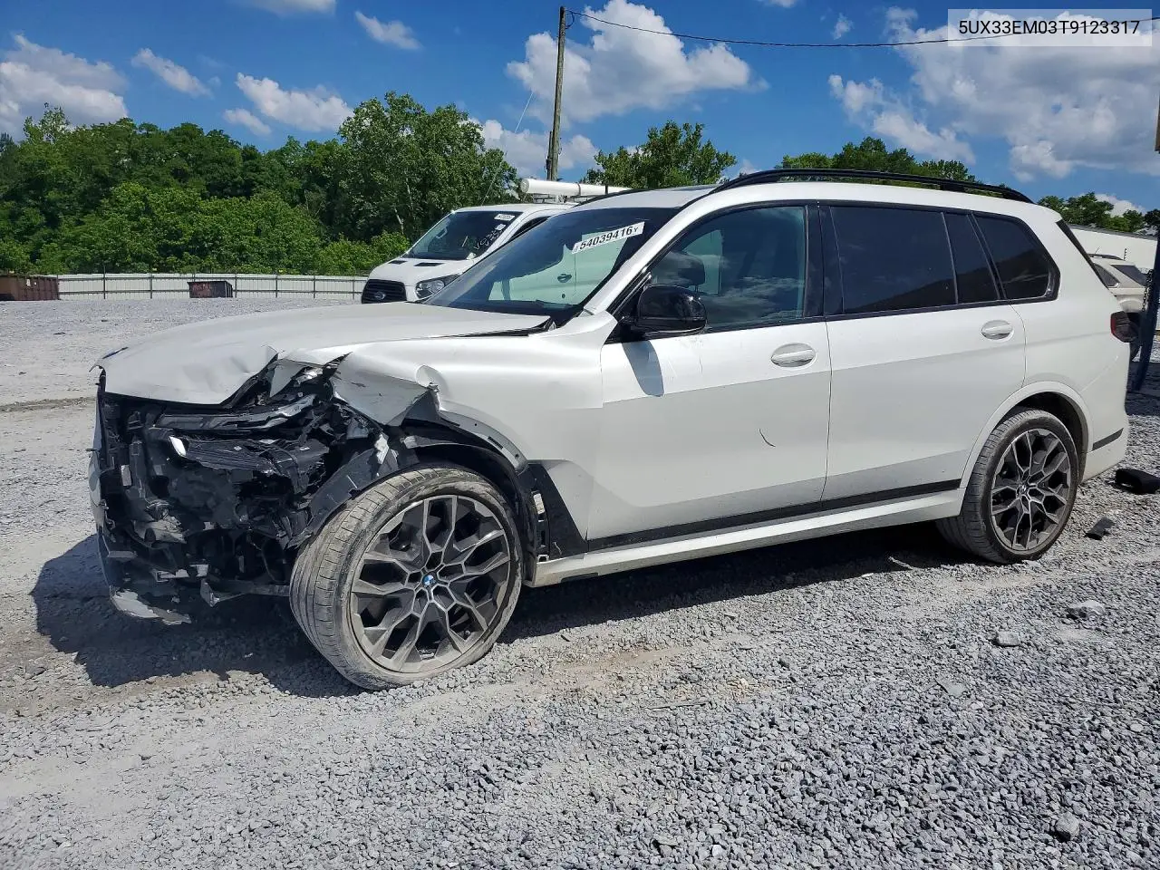 2026 BMW X7 M60I VIN: 5UX33EM03T9123317 Lot: 54039416