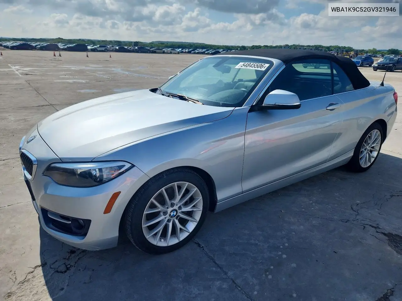 2016 BMW 228 I Sulev VIN: WBA1K9C52GV321946 Lot: 54845506