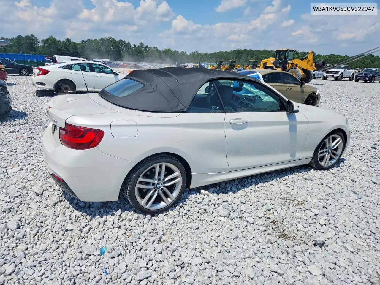 2016 BMW 228 I Sulev VIN: WBA1K9C59GV322947 Lot: 56604346