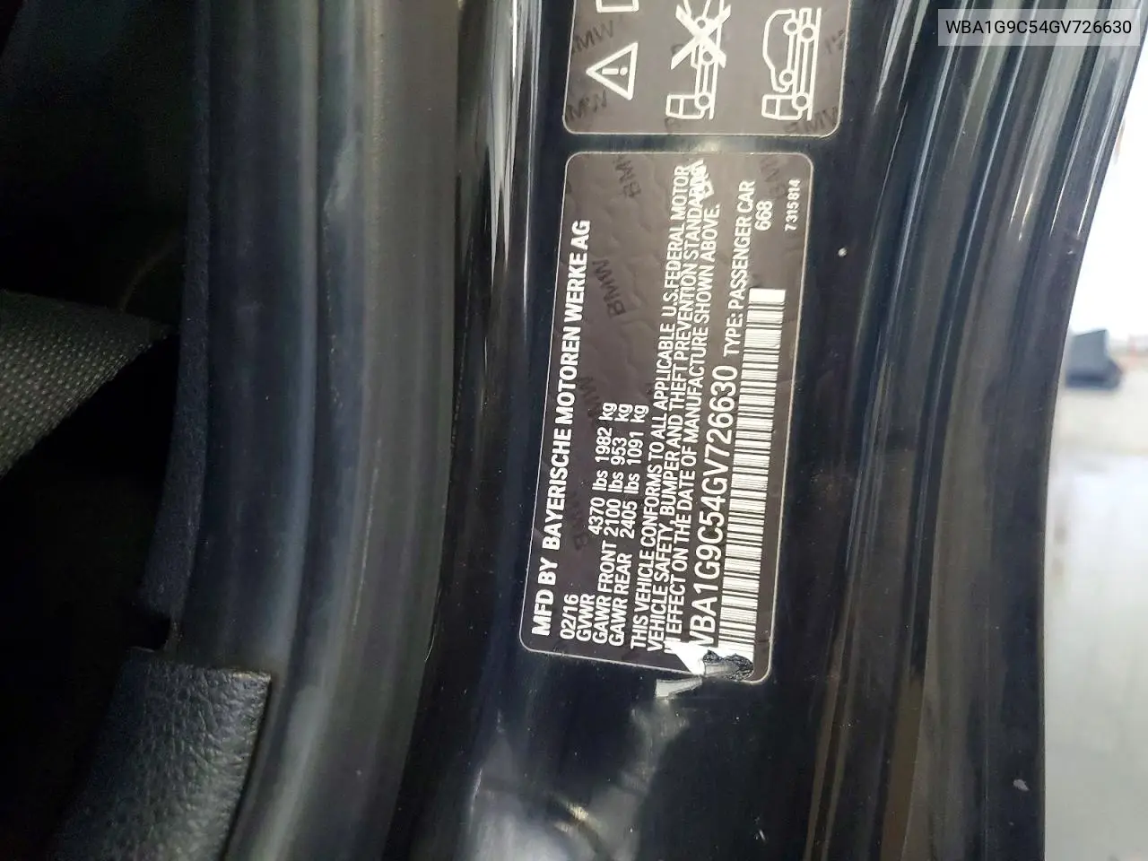 2016 BMW 228 Xi Sulev VIN: WBA1G9C54GV726630 Lot: 59266456