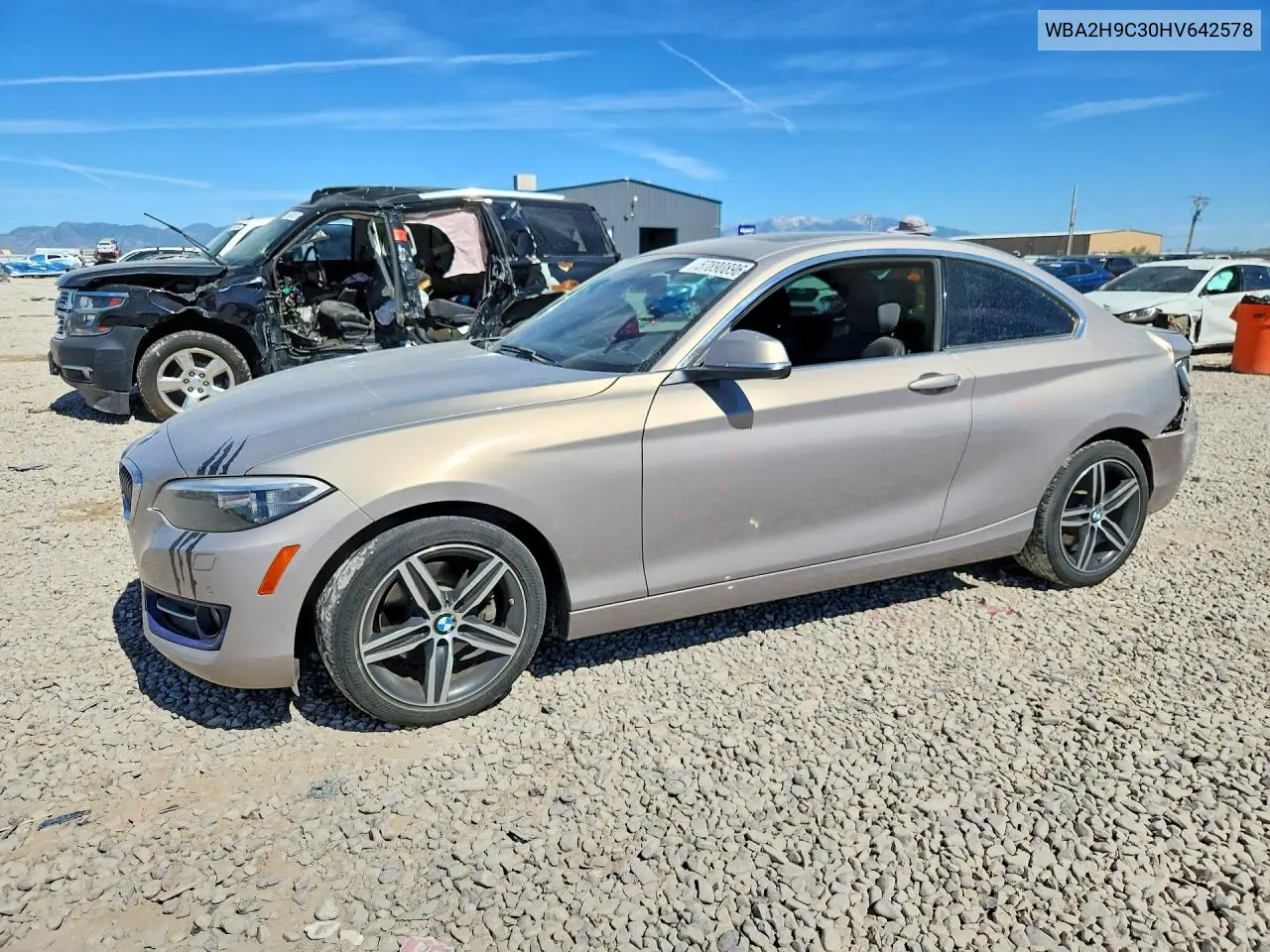 2017 BMW 230Xi VIN: WBA2H9C30HV642578 Lot: 57890896