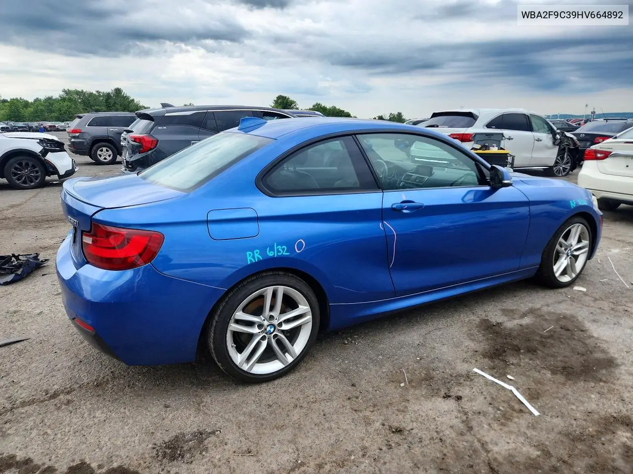 2017 BMW 230I VIN: WBA2F9C39HV664892 Lot: 58074676