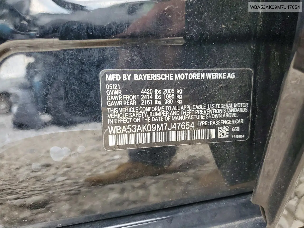 2021 BMW 228I VIN: WBA53AK09M7J47654 Lot: 50909706