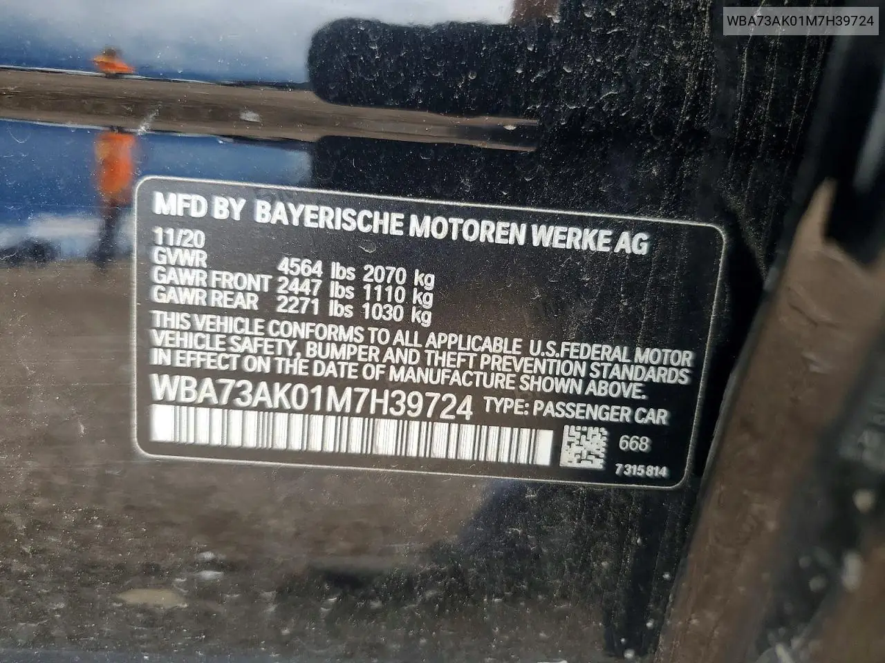 2021 BMW 228Xi VIN: WBA73AK01M7H39724 Lot: 56321256
