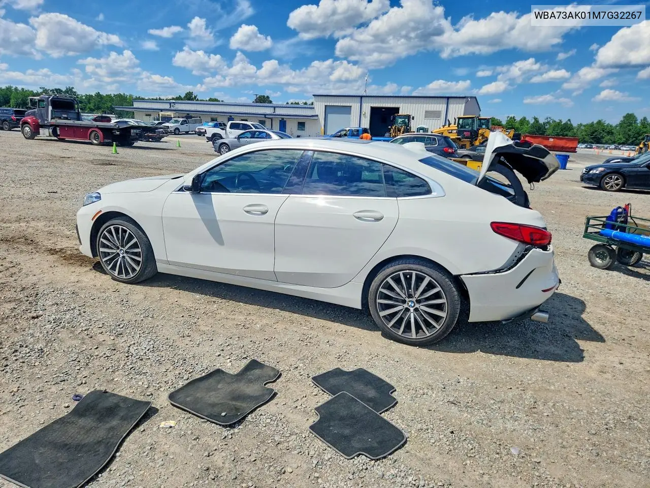 2021 BMW 228Xi VIN: WBA73AK01M7G32267 Lot: 57238746