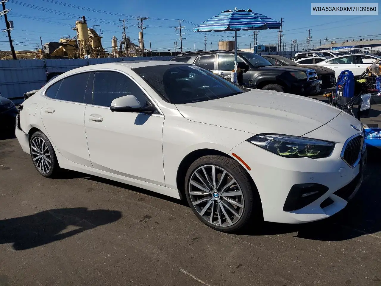 2021 BMW 228I VIN: WBA53AK0XM7H39860 Lot: 59809246