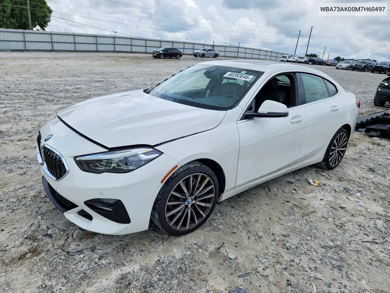 2021 BMW 228Xi VIN: WBA73AK00M7H60497 Lot: 60393046