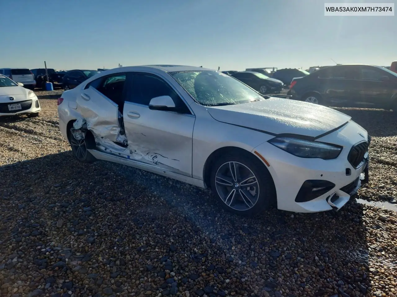 2021 BMW 228I VIN: WBA53AK0XM7H73474 Lot: 60460916