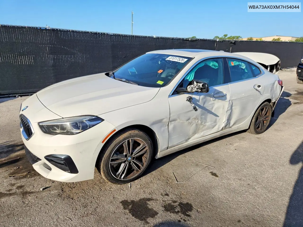 2021 BMW 228Xi VIN: WBA73AK0XM7H54044 Lot: 61017526