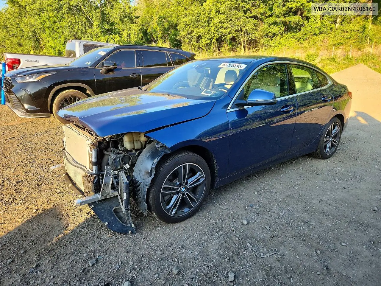 2022 BMW 228Xi VIN: WBA73AK03N7K06160 Lot: 56226386