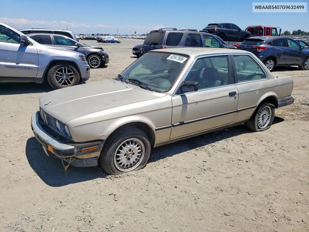 1986 BMW 325 E VIN: WBAAB5407G9632499 Lot: 60947906