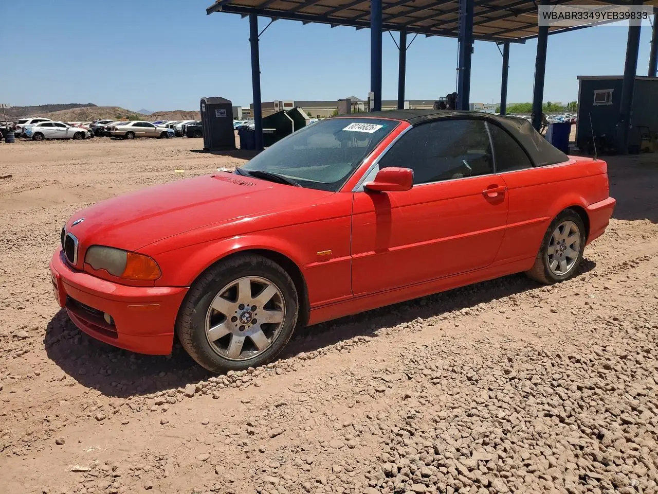 2000 BMW 323 Ci VIN: WBABR3349YEB39833 Lot: 60146826