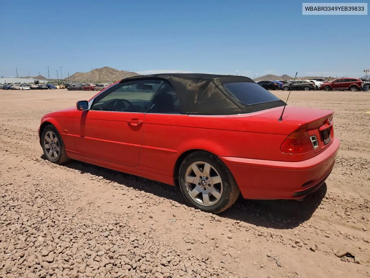 2000 BMW 323 Ci VIN: WBABR3349YEB39833 Lot: 60146826