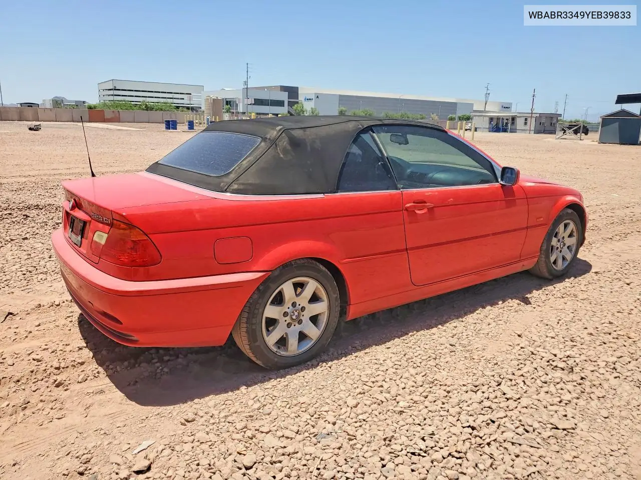 2000 BMW 323 Ci VIN: WBABR3349YEB39833 Lot: 60146826