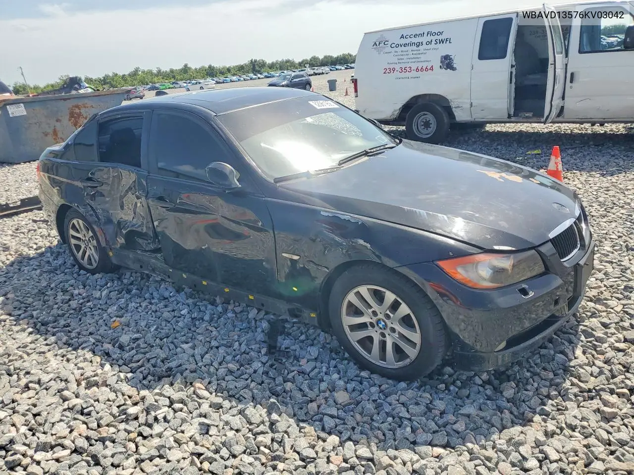 2006 BMW 325 Xi VIN: WBAVD13576KV03042 Lot: 62061956