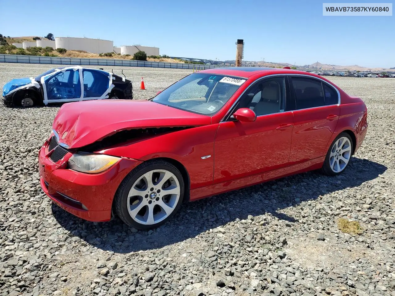 2007 BMW 335 I VIN: WBAVB73587KY60840 Lot: 61570466