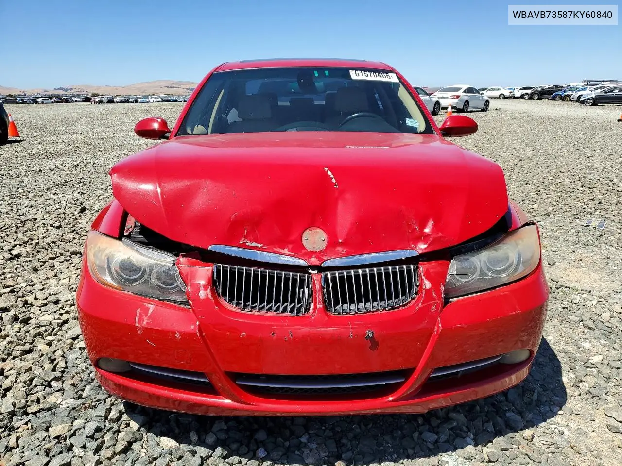 2007 BMW 335 I VIN: WBAVB73587KY60840 Lot: 61570466