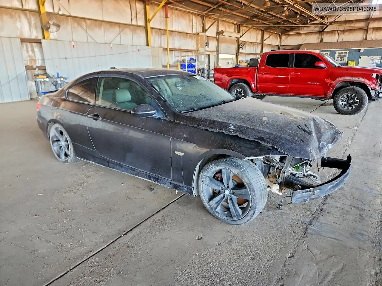 2008 BMW 335 I VIN: WBAWB73598P043398 Lot: 55808006