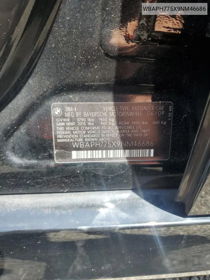 WBAPH775X9NM46686 2009 BMW 328 I
