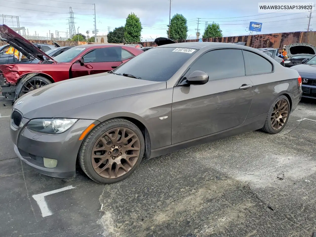 2010 BMW 328 I VIN: WBAWB3C53AP139820 Lot: 61021626