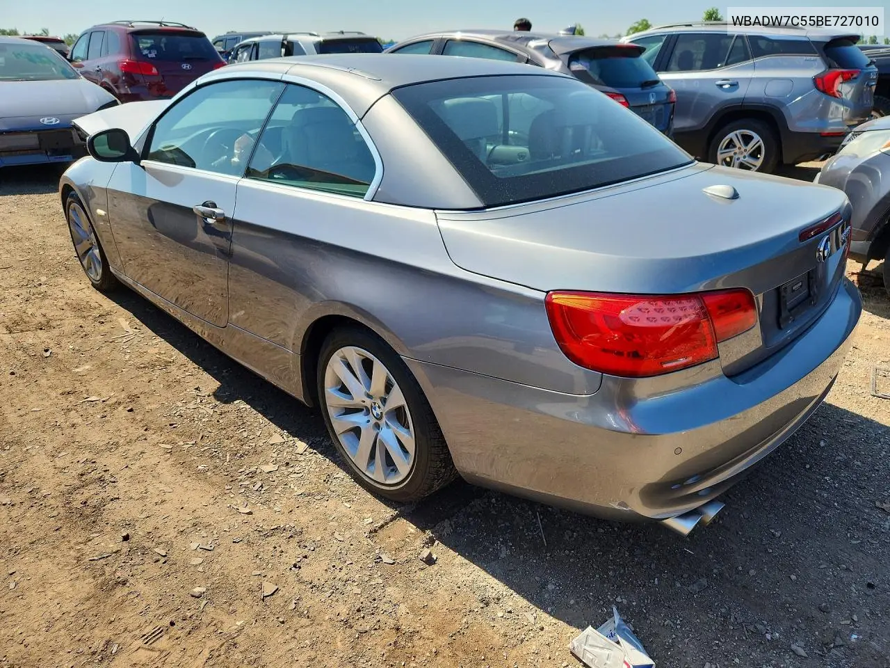 2011 BMW 328 I Sulev VIN: WBADW7C55BE727010 Lot: 59981076