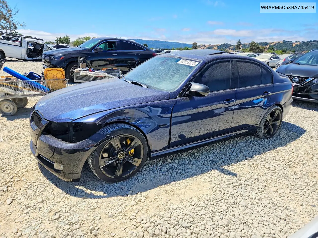 2011 BMW 335 I VIN: WBAPM5C5XBA745419 Lot: 62352586