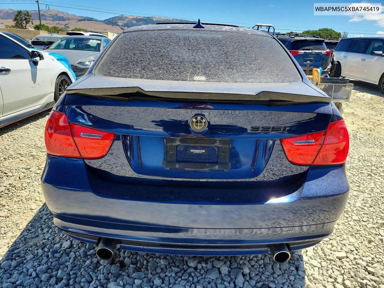 2011 BMW 335 I VIN: WBAPM5C5XBA745419 Lot: 62352586