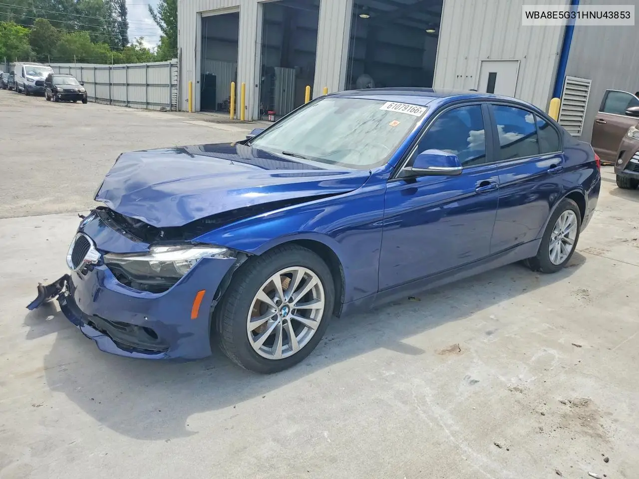2017 BMW 320 Xi VIN: WBA8E5G31HNU43853 Lot: 61079166