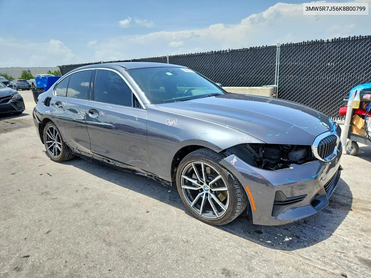 2019 BMW 330Xi VIN: 3MW5R7J56K8B00799 Lot: 60925366