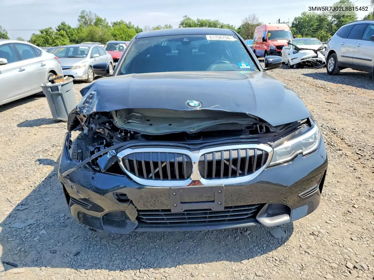 2020 BMW 330Xi VIN: 3MW5R7J02L8B15452 Lot: 61756756