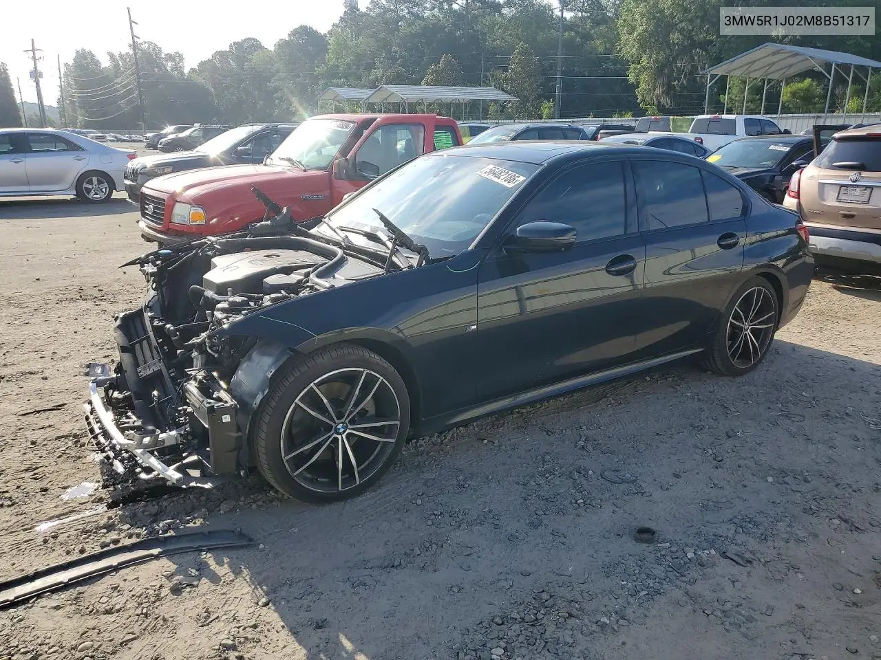 2021 BMW 330I VIN: 3MW5R1J02M8B51317 Lot: 56482186