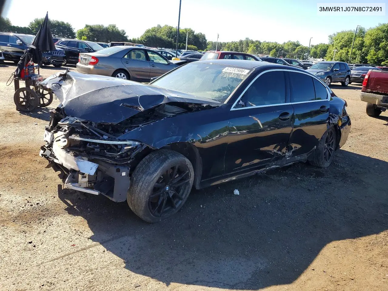 2022 BMW 330I VIN: 3MW5R1J07N8C72491 Lot: 57232986