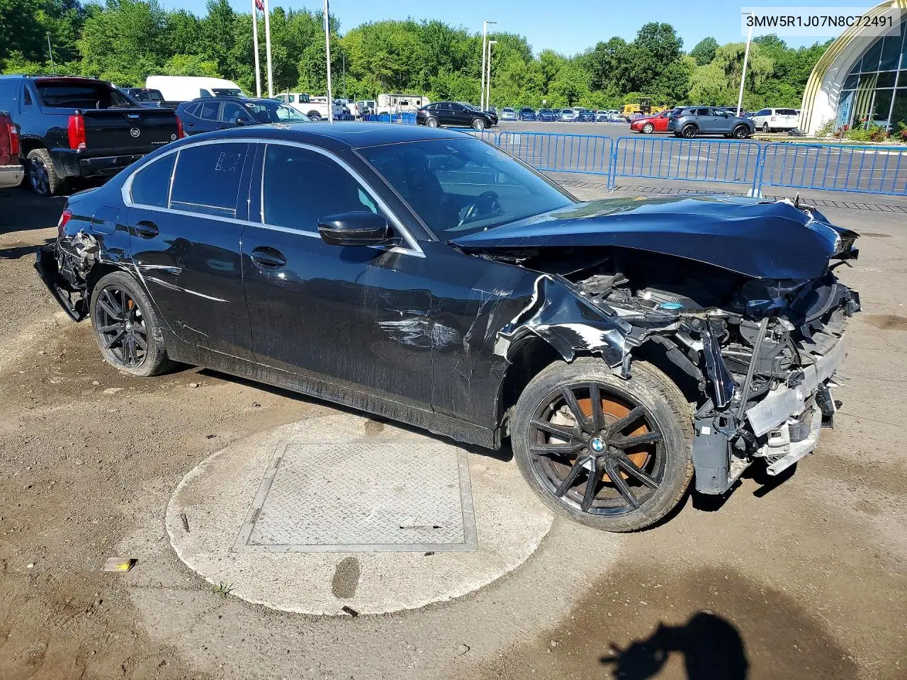 2022 BMW 330I VIN: 3MW5R1J07N8C72491 Lot: 57232986