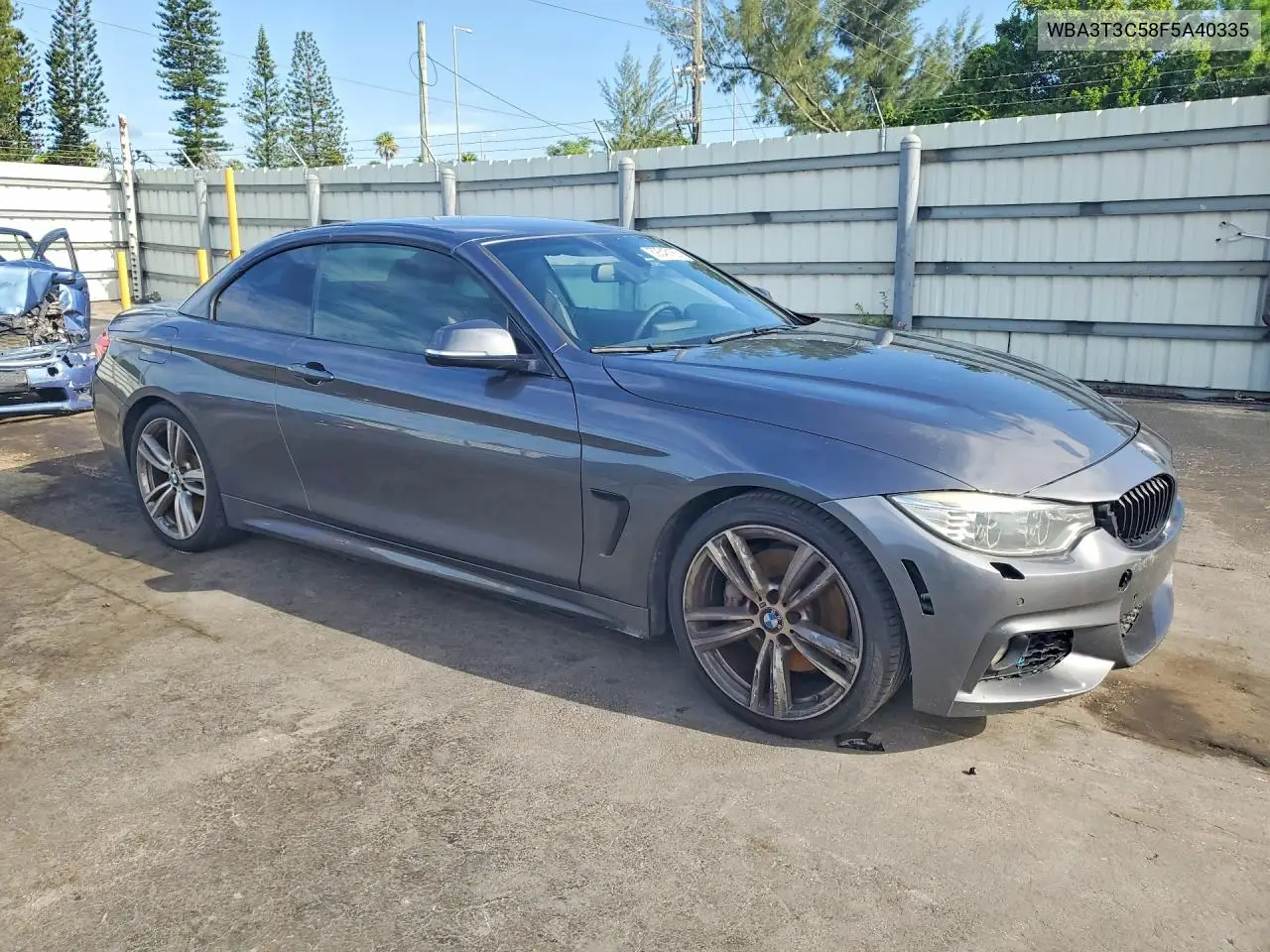 2015 BMW 435 I VIN: WBA3T3C58F5A40335 Lot: 59845166