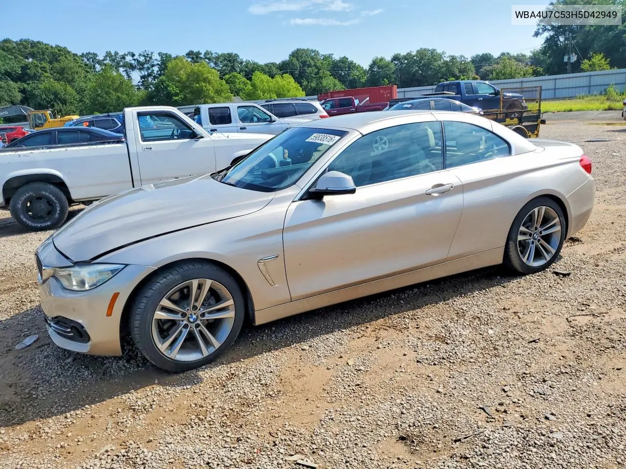 2017 BMW 430I VIN: WBA4U7C53H5D42949 Lot: 59838516